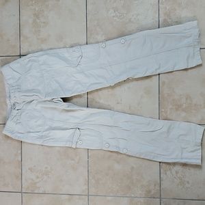 Girls Arizona Jeans Cream Tan Nude Long Baggy Jeans Pockets sz 12 regular